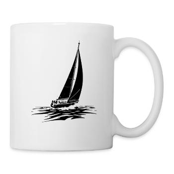 Segelboot Segeln Illustration Matrose - Tasse - Weiß - Rechts