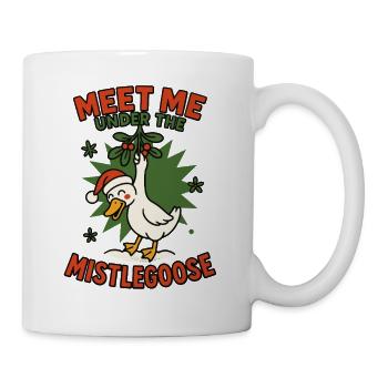 Weihnachtsgans Triff mich unter der Mistelgans - Tasse - Weiß - Rechts