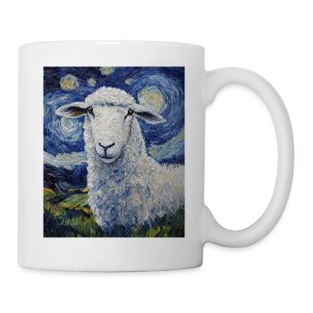Sheep Van Gogh Style Starry Night - Mug - white - Right