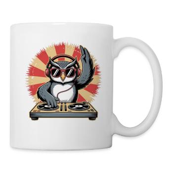 DJ Owl with Turntables - Mug - white - Right