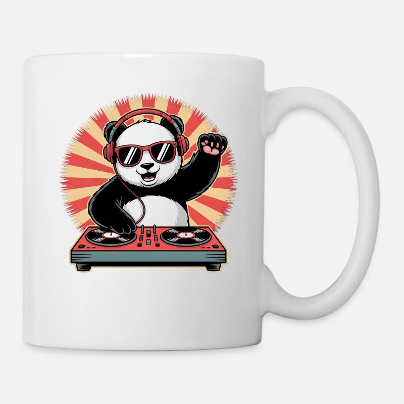 Panda DJ avec casque - Mug blanc - blanc