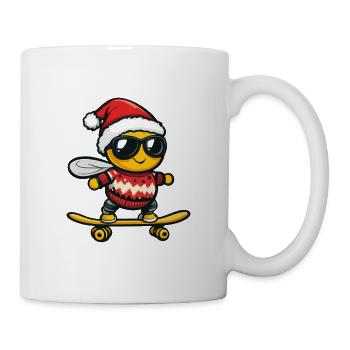 Biene Weihnachten Lustig - Tasse - Weiß - Rechts