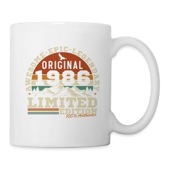 40 Jahre 1986 Vintage Geburtstagsgeschenk - Tasse - Weiß - Rechts