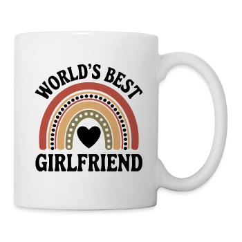 Weltbeste Freundin Regenbogen - Tasse - Weiß - Rechts