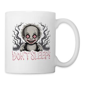 Poupée effrayante Ne dort pas - Mug blanc - blanc - Droite