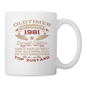 Cadeau 44ème anniversaire Voiture Ancienne Novembre 1981 - Mug blanc - blanc - Droite