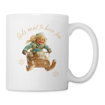 Les filles veulent s’amuser à faire de la luge - Mug blanc - blanc - Droite