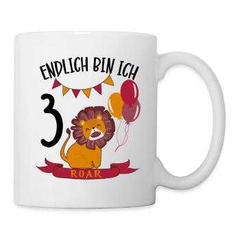 Anniversaire Lion 3 ans Leo Cadeau de fête - Mug blanc - blanc - Droite