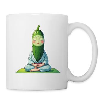 Cucumber Head Meditation Figure Kimono - Mug - white - Right