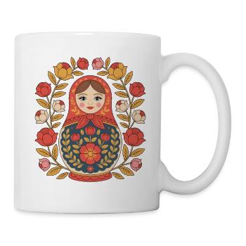 Matryoshka Flower Wreath Design - Mug - white - Right