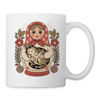 Matroschka Katze Kuschelherz - Tasse - Weiß - Rechts