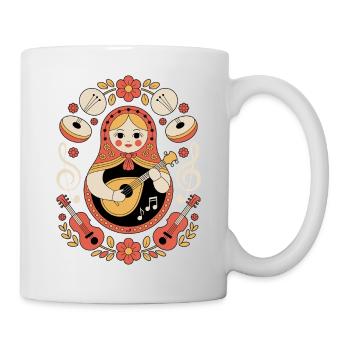Matroschka Gitarren Folk Motiv - Tasse - Weiß - Rechts