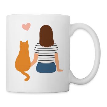 Woman Minette and her mistress, complicity - Mug blanc - blanc - Droite