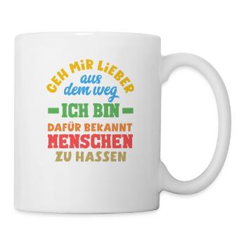 Get out of my way – I hate people - Mug - white - Right
