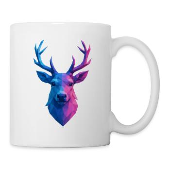 Weihnachten Rentier Low Poly - Tasse - Weiß - Rechts