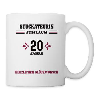 Plasterer 20 years anniversary 20th anniversary plasterer - Mug - white - Right