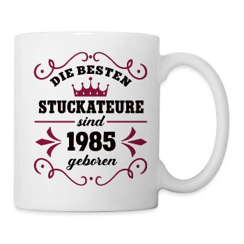 Plasterer born 1985 Vintage 85 Birthday - Mug - white - Right
