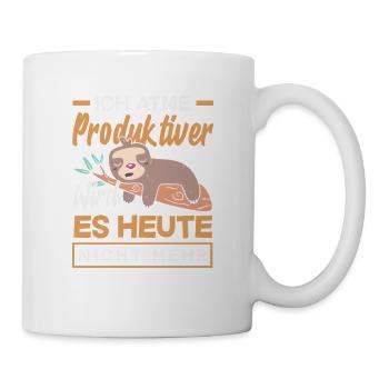 I'm breathing – it doesn't get any more productive today - Mug - white - Right