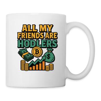 Alle meine Freunde sind Hodler, die investieren - Tasse - Weiß - Rechts