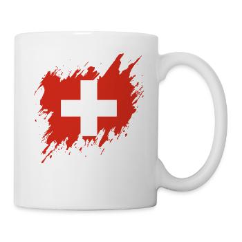 Drapeau de la Suisse, style déchiré - Mug blanc - blanc - Droite