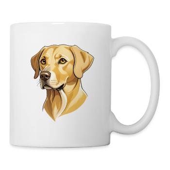 Goldener Labradorkopf Illustration - Tasse - Weiß - Rechts