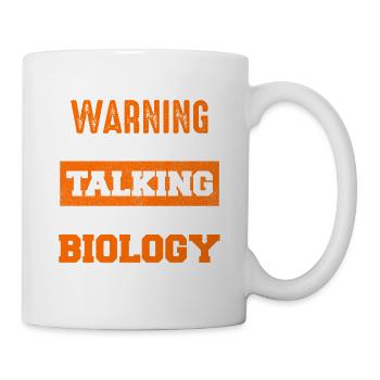 Avertissement : Discussion sur la biologie - Mug blanc - blanc - Droite