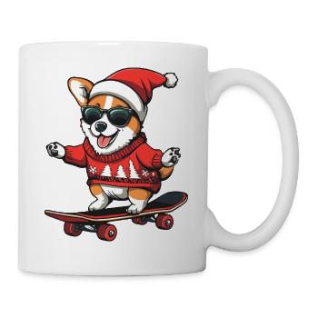 Corgi Hund Weihnachten Lustig - Tasse - Weiß - Rechts