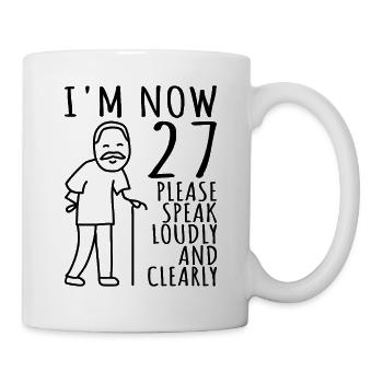 27th Birthday 27s 27th I'm now 27 years old - Mug - white - Right