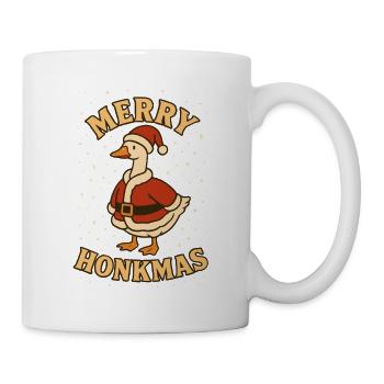 Weihnachtsgans Frohe Honkmas Weihnachtsmann Spaß - Tasse - Weiß - Rechts