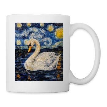 Swan Bird Van Gogh Style - Mug - white - Right