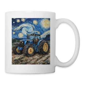 Traktor Bauer Landwirt Van Gogh Style - Tasse - Weiß - Rechts