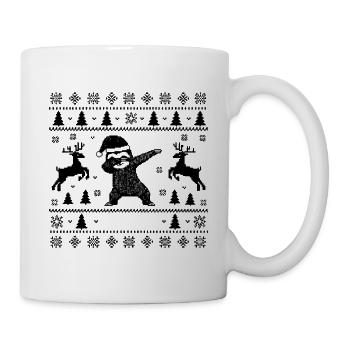 XMas Dabbing Faultier Weihnachtsmann - Tasse - Weiß - Rechts