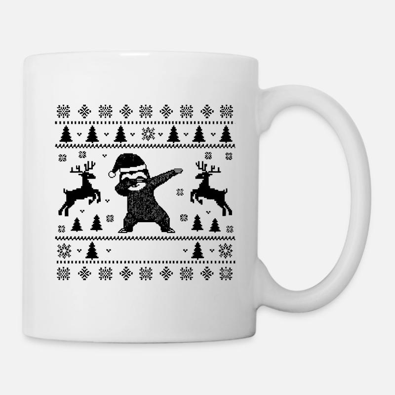 Noël Dabbing Sloth Homme de Noël - Mug blanc - blanc