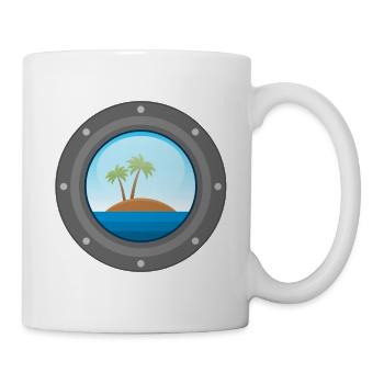 Nautic Design Porthole Palm Island Sunrise Window - Mug - white - Right