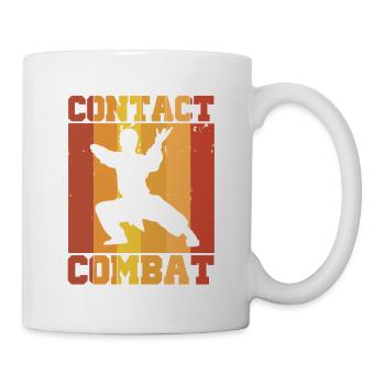 Karate Kungfu Retro Combat Contact Silhouette   - Tasse - Weiß - Rechts