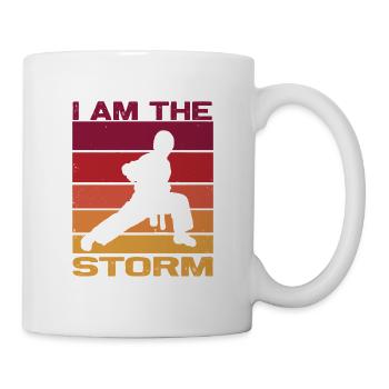 Silhouette einen Karatekämpfer - Combat Contact  - Tasse - Weiß - Rechts