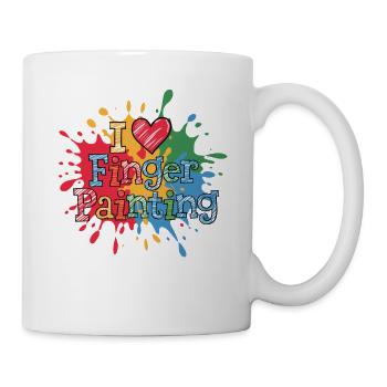 I Love Finger Painting Colorful Creativity Splashes - Mug - white - Right