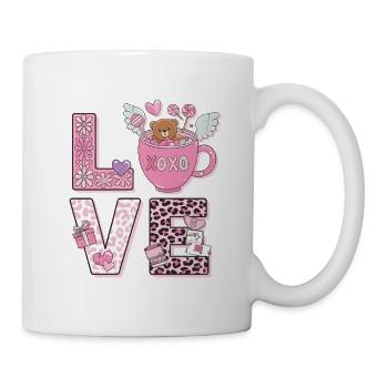  Liebevolle Rosa Teddybär XOXO Illustration für - Tasse - Weiß - Rechts