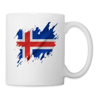Drapeau islandais, style déchiré - Mug blanc - blanc - Droite