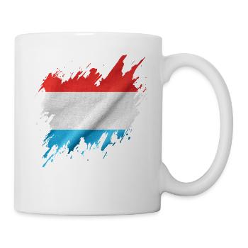 Drapeau du Luxembourg, style déchiré - Mug blanc - blanc - Droite