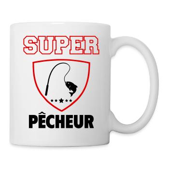 Super pêcheur, fête des pères, noël - Mug blanc - blanc - Droite