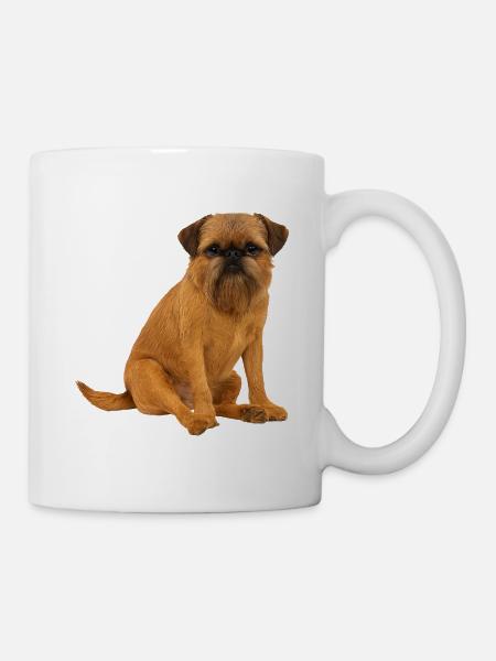 Belgische Zwerggriffon Brüsseler Griffon - Tasse - Weiß
