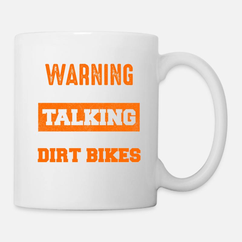 Warnung: Dirt Bikes Gespräch Start - Tasse - Weiß