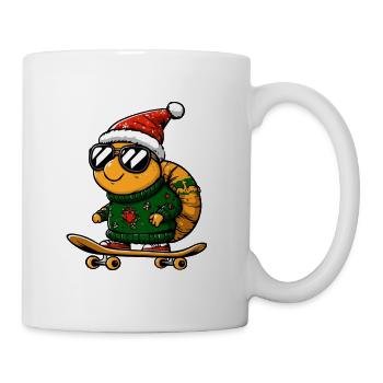 Schnecke Weihnachten Lustig - Tasse - Weiß - Rechts