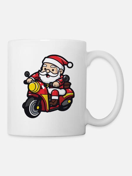 Weihnachtsmann Santa Fahrzeug - Tasse - Weiß