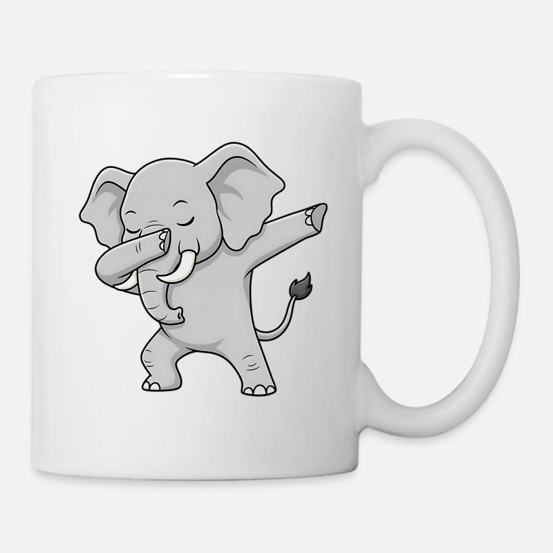 Éléphant cool dans le style dabbing - Mug blanc - blanc