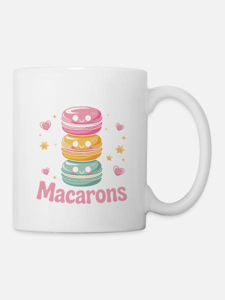 Macaron Französische Desserts - Tasse - Weiß