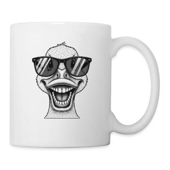 Merry Duck Portrait Nerd Lunettes Lunettes de soleil - Mug blanc - blanc - Droite
