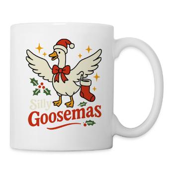 Dumme Gänsemas, Gans, Weihnachten, Lustiger Weihnachtsmann - Tasse - Weiß - Rechts