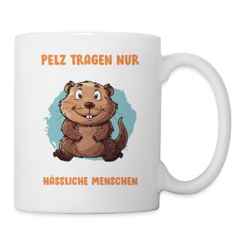 Bien-être animal FOURRURE NE PORTER QUE DE JOLIS ANIMAUX Drôle - Mug blanc - blanc - Droite